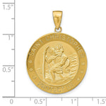 Load image into Gallery viewer, 14K Yellow Gold Saint Christopher Medal Pendant 26mm width
