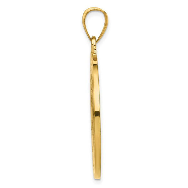 14K Yellow Gold Saint Christopher Medal Pendant 29mm width