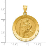 Load image into Gallery viewer, 14K Yellow Gold Saint Christopher Medal Pendant 29mm width
