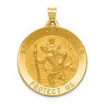 Load image into Gallery viewer, 14K Yellow Gold Saint Christopher Medal Pendant 33mm width
