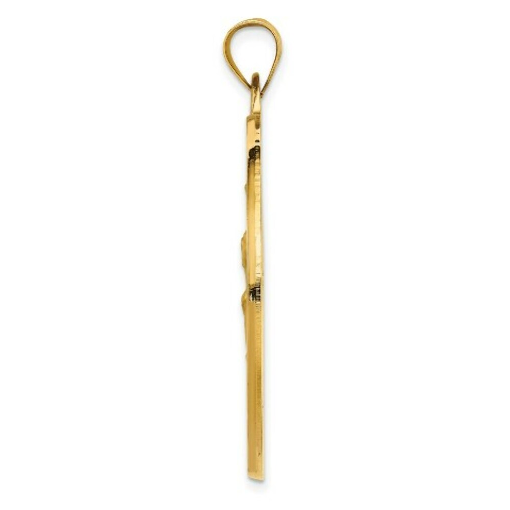 14K Yellow Gold Saint Christopher Medal Pendant 33mm width