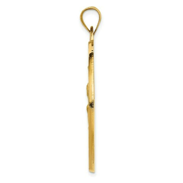14K Yellow Gold Saint Christopher Medal Pendant 33mm width