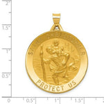 Load image into Gallery viewer, 14K Yellow Gold Saint Christopher Medal Pendant 33mm width
