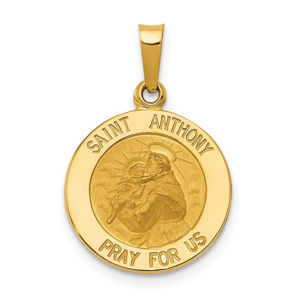 14K Yellow Gold Saint Anthony Medal Charm