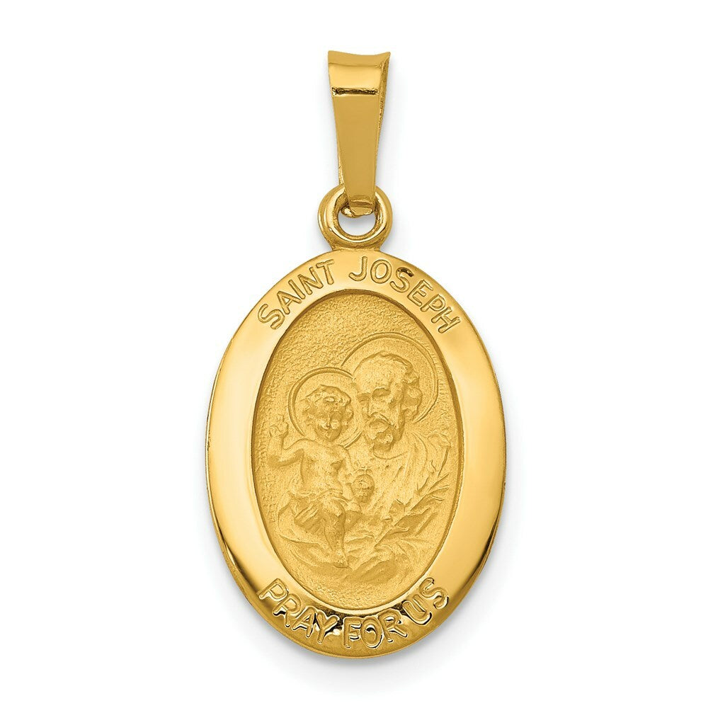 14K Yellow Gold Saint Joseph Medal Charm 11mm width