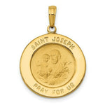 Load image into Gallery viewer, 14K Yellow Gold Saint Joseph Medal Pendant 19mm width
