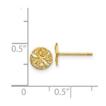 Load image into Gallery viewer, 14K Yellow Gold Diamond-Cut Sand Dollar Post Earrings
