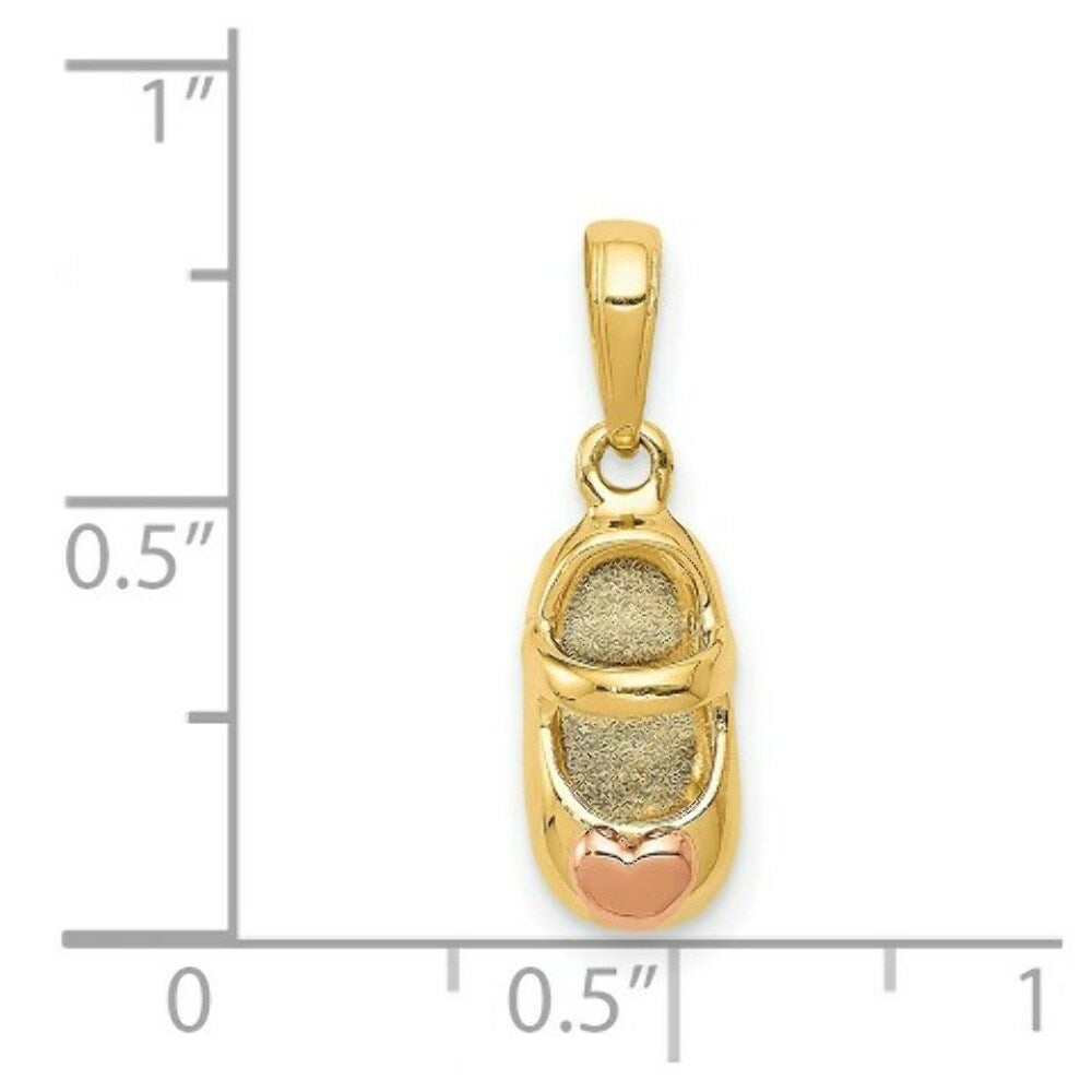 14K Two-tone Gold Baby Shoe Charm