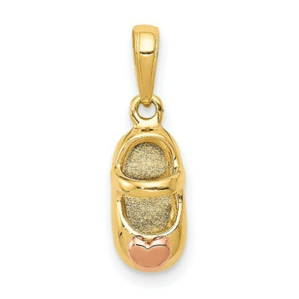 14K Two-tone Gold Baby Shoe Charm