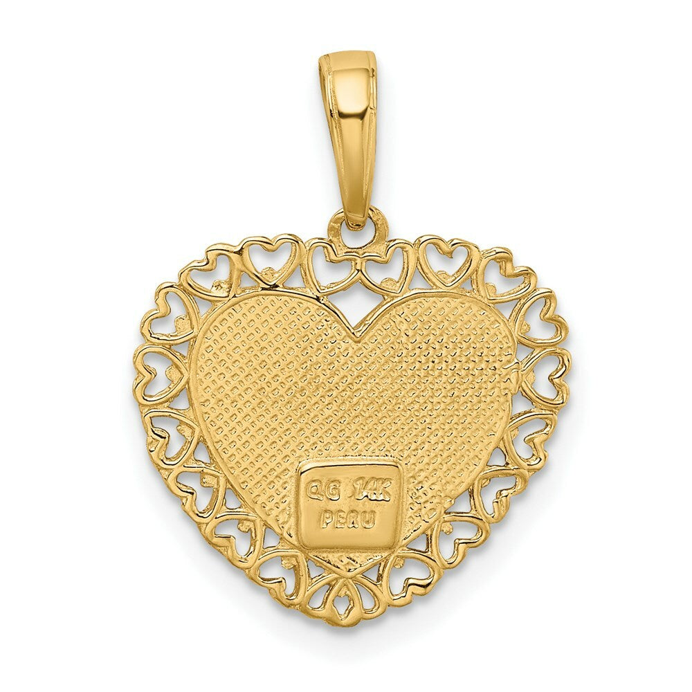 14K Two-tone Gold Grandma Heart Charm