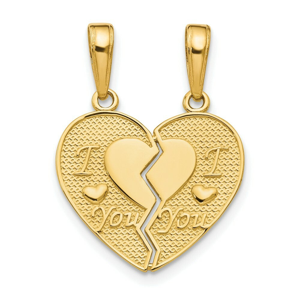 14K Yellow Gold I Love You break apart Heart Charm