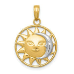 Load image into Gallery viewer, 14K Yellow Gold &amp; Rhodium Sun &amp; Moon Charm
