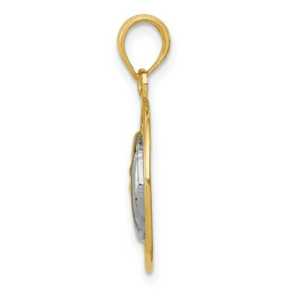 14K Yellow Gold & Rhodium Sun & Moon Charm