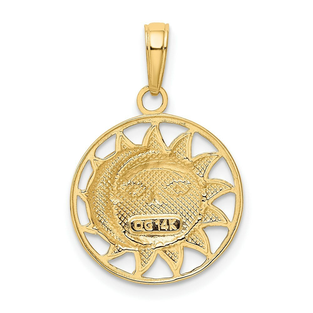 14K Yellow Gold & Rhodium Sun & Moon Charm