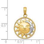 Load image into Gallery viewer, 14K Yellow Gold &amp; Rhodium Sun &amp; Moon Charm
