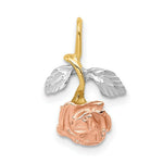 Load image into Gallery viewer, 14K Yellow Gold W/White &amp; Rose Rhodium Rose Chain Slide
