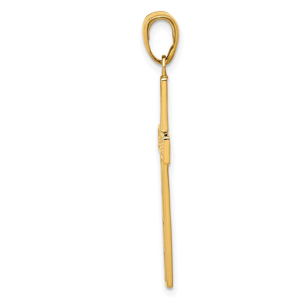 14K Yellow Gold Rope Cross Pendant