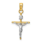 Load image into Gallery viewer, 14K Two-tone Gold INRI Crucifix Pendant 25mm length
