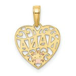 Load image into Gallery viewer, 14K Two-tone Gold Nana Heart Pendant
