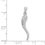 Load image into Gallery viewer, 14K White Gold Solid Diamond-cut Italian Horn Charm
