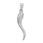 Load image into Gallery viewer, 14K White Gold Solid Diamond-cut Italian Horn Charm
