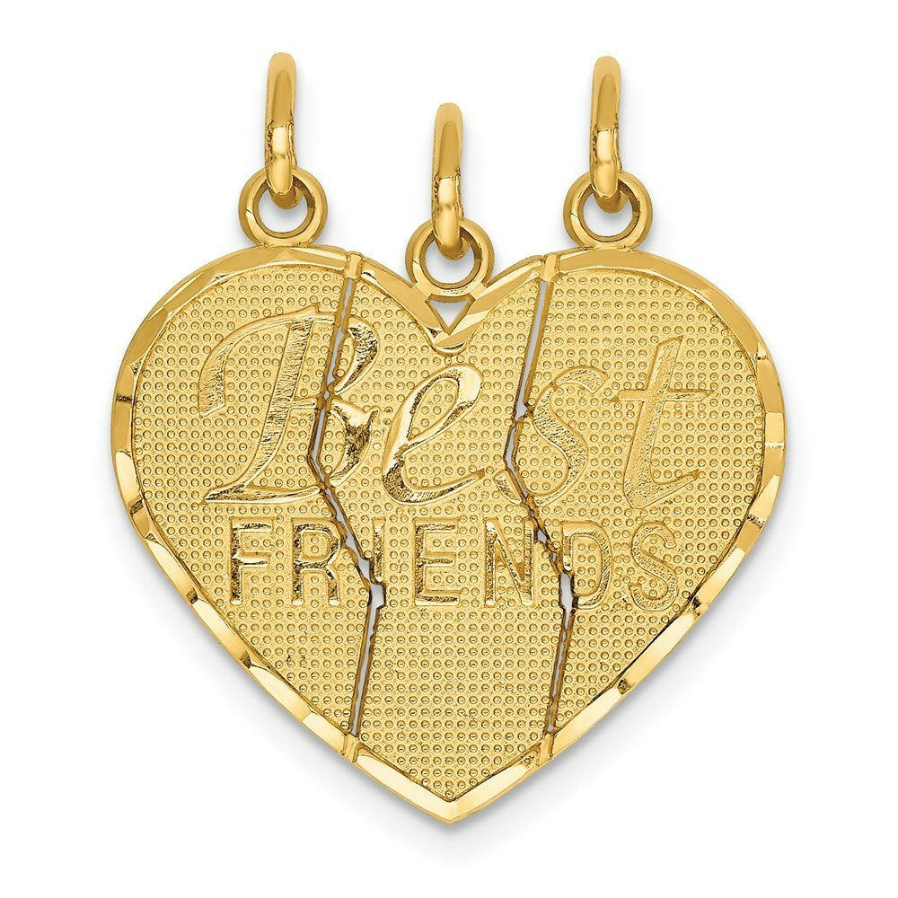 14K Yellow Gold 3 piece Break-apart Friend Charm