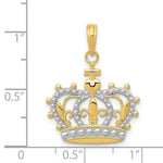 Load image into Gallery viewer, 14K Yellow Gold Rhodium Crown Pendant
