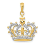 Load image into Gallery viewer, 14K Yellow Gold Rhodium Crown Pendant
