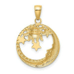 Load image into Gallery viewer, 14K Yellow Gold and Rhodium Diamond-cut Moon, Stars, and Sun Pendant
