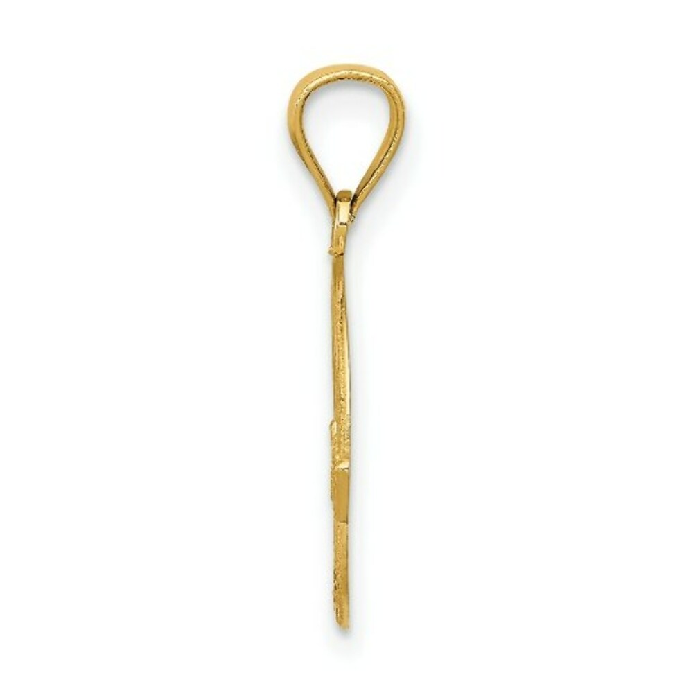14K Yellow Gold Claddagh Charm 22mm length