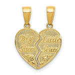 Load image into Gallery viewer, 14K Yellow Gold Big Sister/Little Sister Break-apart Charm
