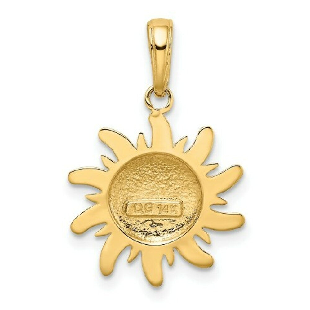 14K Yellow Gold Diamond-Cut Small Sun Charm