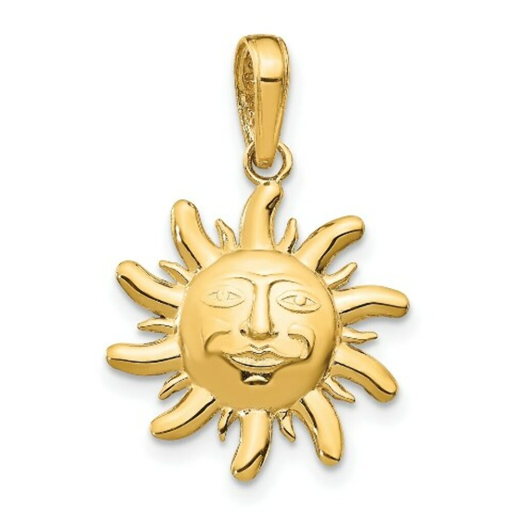 14K Yellow Gold Diamond-Cut Small Sun Charm