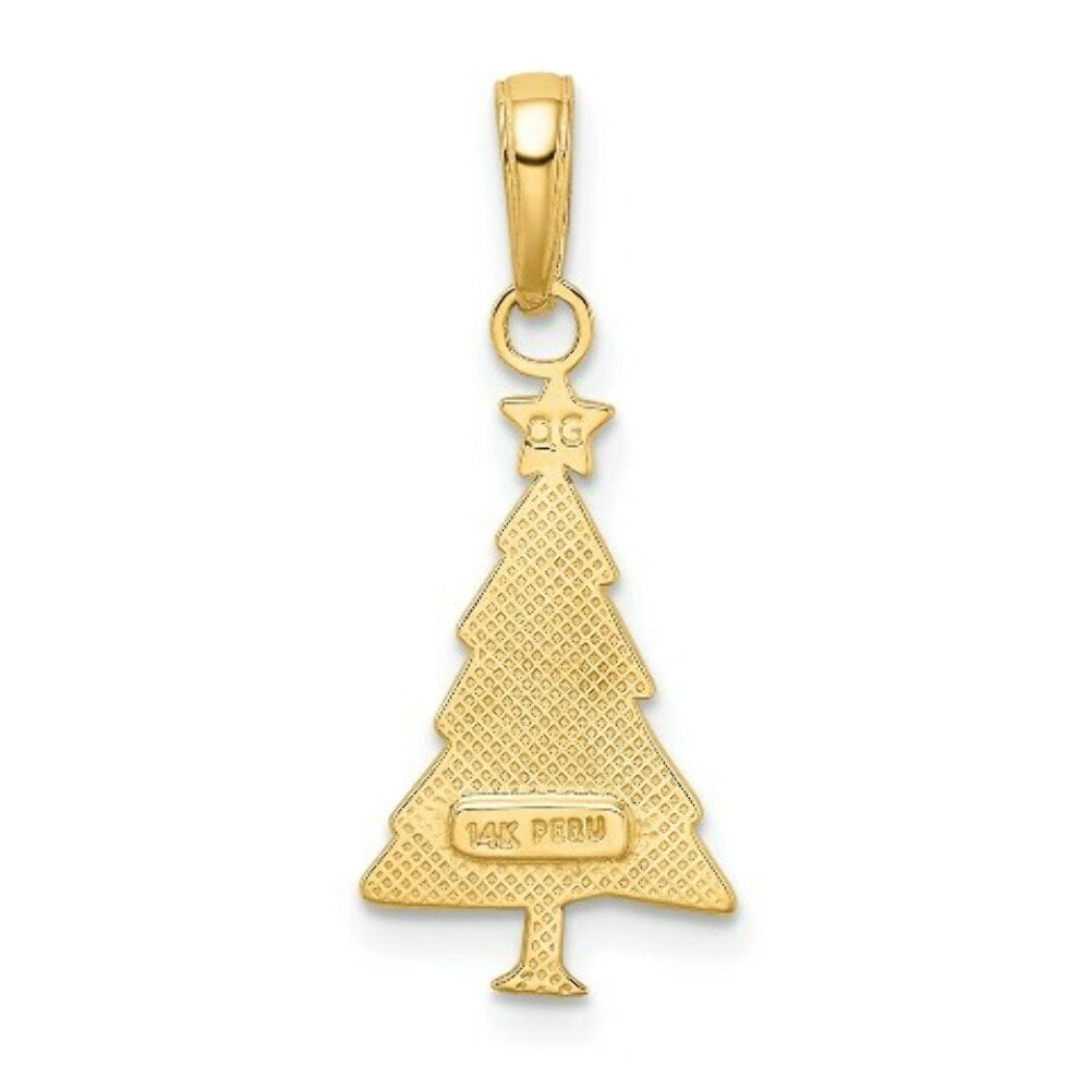14K Yellow Gold Christmas Tree Pendant