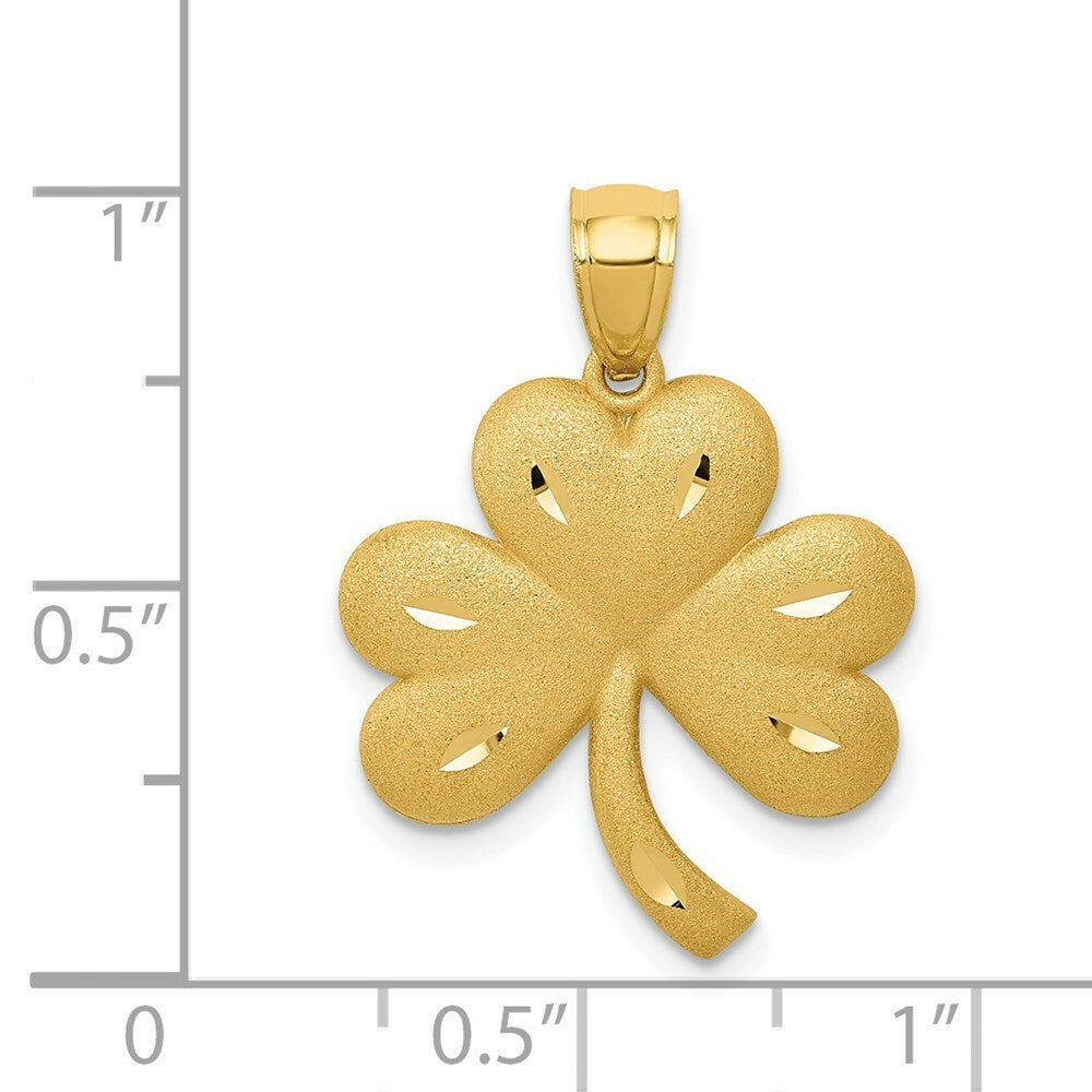 14K Yellow Gold Shamrock Charm