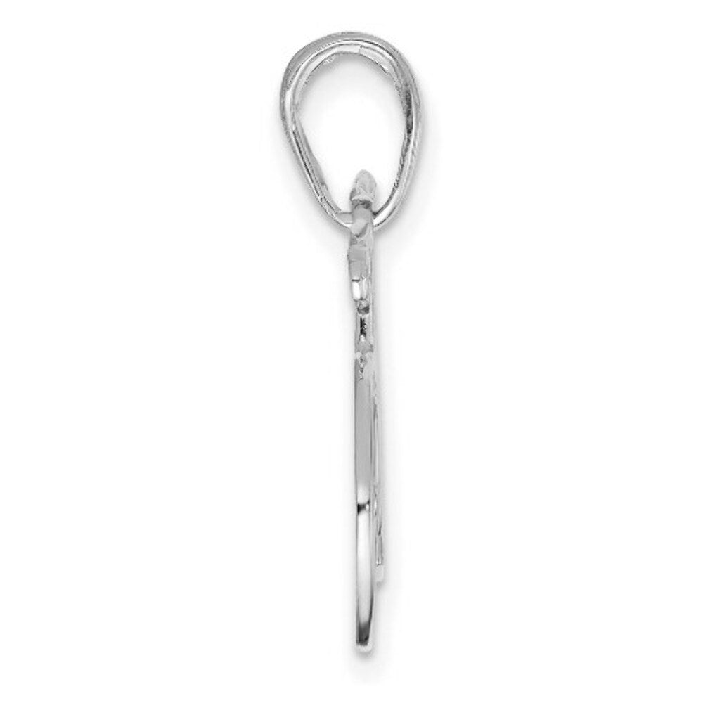 14K White Gold Polished Bicycle Charm Pendant