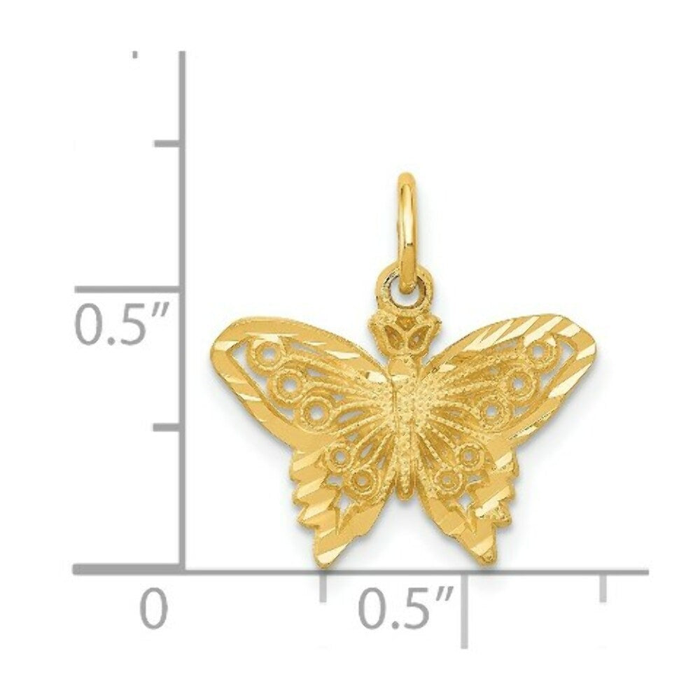 14K Yellow Gold Butterfly Charm