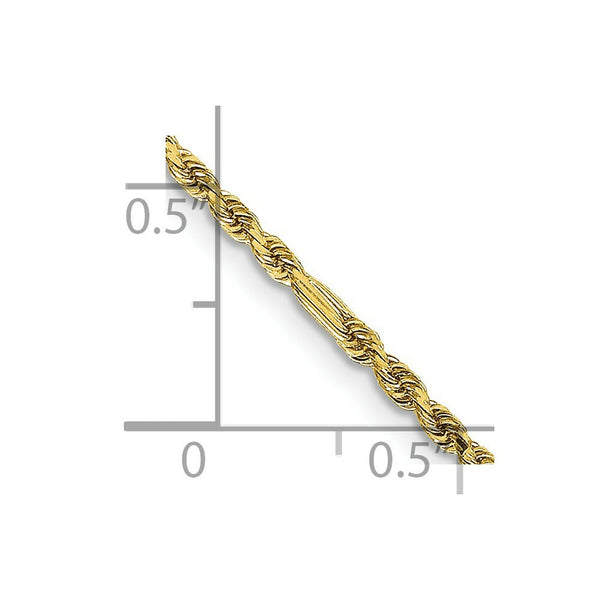 14K Yellow Gold 1.8mm Diamond-cut Milano Rope Chain