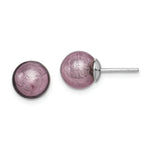 Load image into Gallery viewer, Sterling Silver Lavender Italian Murano Earrings
