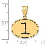 Load image into Gallery viewer, 14K Yellow Gold Polished Number 1 Black Epoxy Oval Pendant
