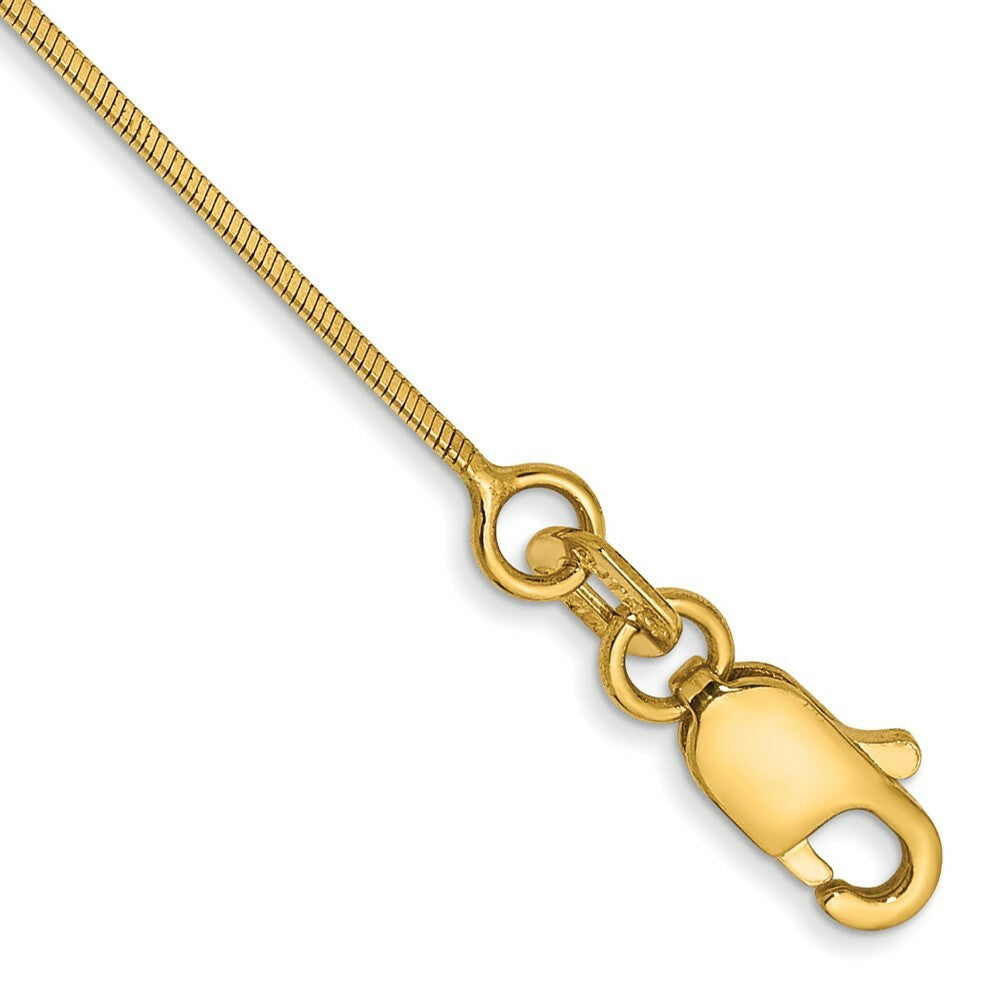 14K Yellow Gold .80mm Octagonal Snake Chain Bracelet  Length 7'' inches