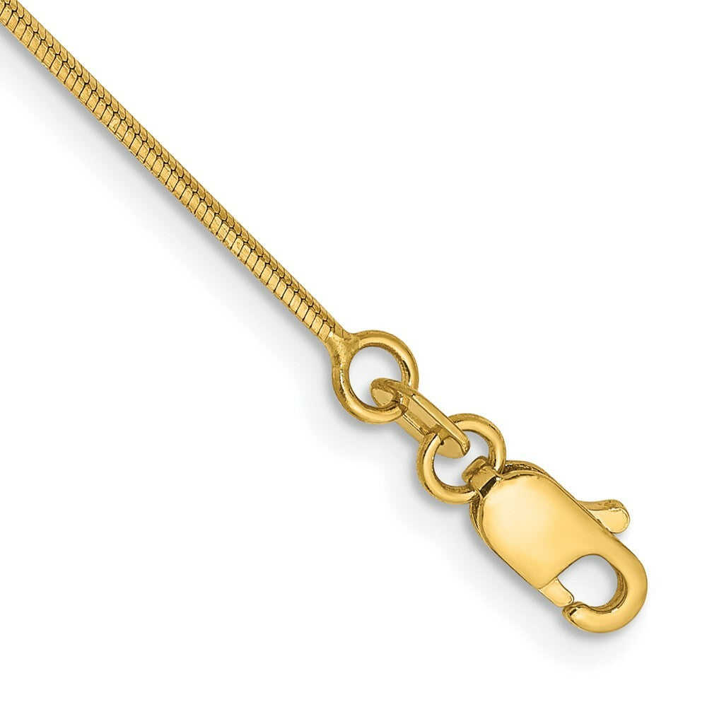 14K Yellow Gold 1mm Octagonal Snake Chain Bracelet  Length 7'' inches