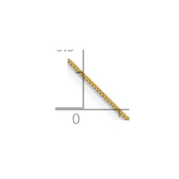 14K Yellow Gold .5mm Box with Spring Ring Clasp Chain