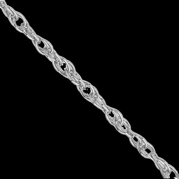 14K White Gold .8mm Light-Baby Rope Chain Necklace ~ Length 26'' inches