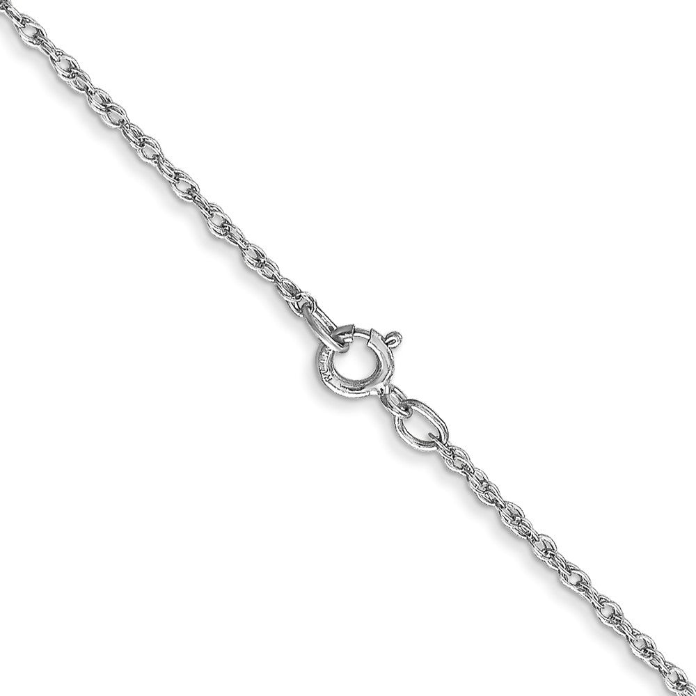 14K White Gold .8mm Light-Baby Rope Chain Necklace ~ Length 26'' inches