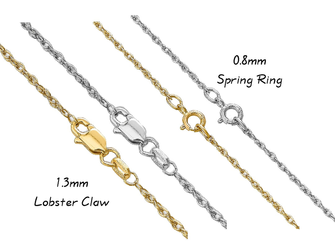 14K White Gold .8mm Light-Baby Rope Chain Necklace ~ Length 26'' inches