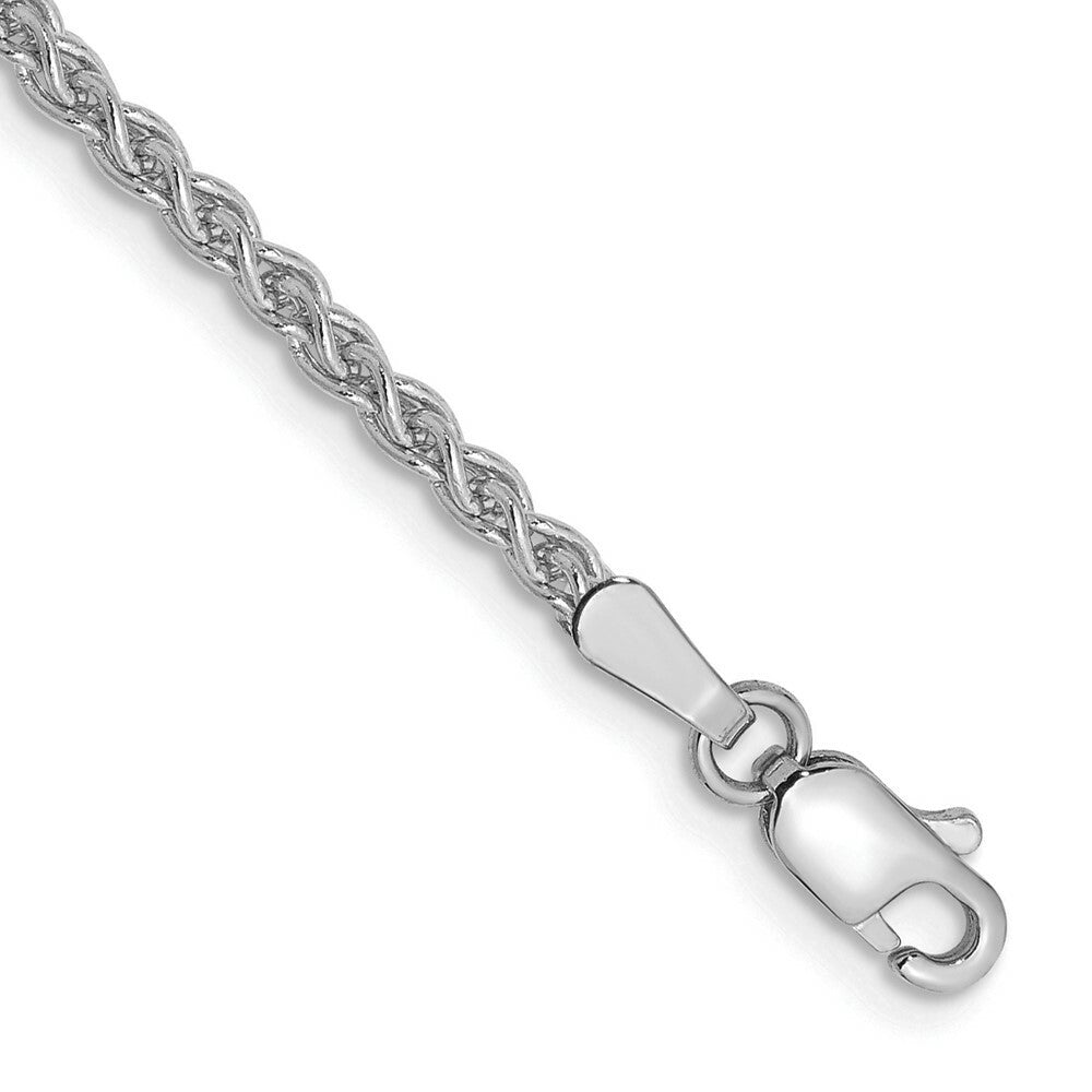 14K White Gold 2.25mm Solid Polished Spiga Chain Anklet Bracelet  Length 9'' inches
