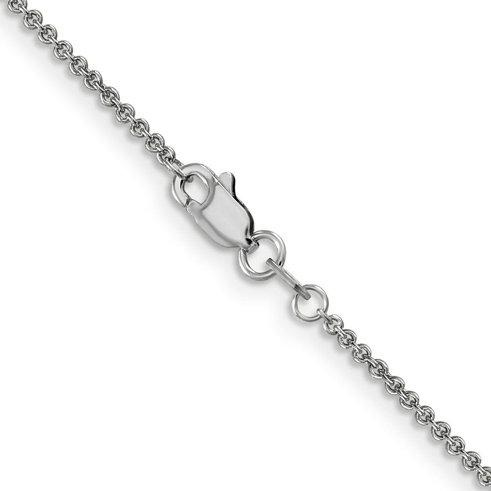 14K White Gold 1.4mm Round Open Link Cable Chain