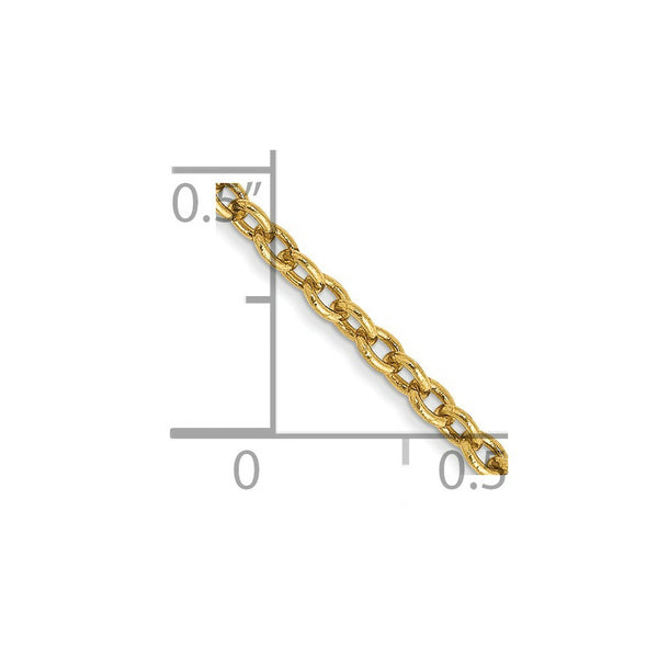 14K Yellow Gold 1.8mm Forzantine Cable Chain