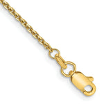Load image into Gallery viewer, 14K Yellow Gold 1.3mm Solid Diamond-cut Cable Chain Anklet  Length 9'' inches
